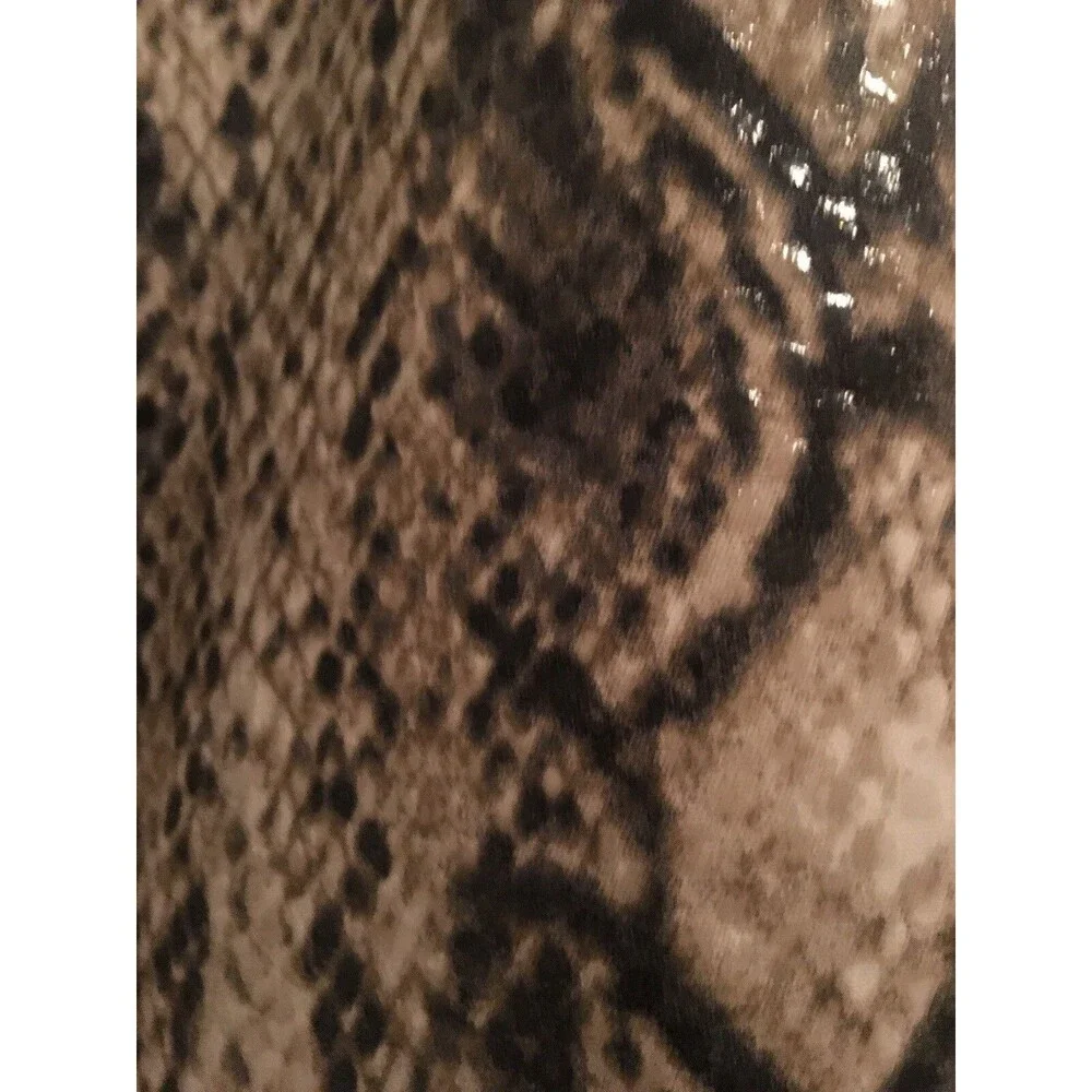 R.V.T. Jeans Co. Women's Faux Leather Pants Snake Skin Print Bottoms MultiColor